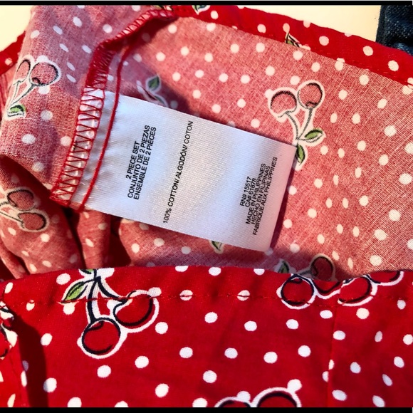 Girls Cotton Cherry & Denim 2 Piece Set 4T - Picture 7 of 7